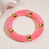 Multi-style Leopard Print Bamboo Tube Acrylic Stretchy Bracelets for Women Men Retro Resin Beaded Bangles Stack Jewelry Gift K1 - Image 25