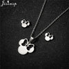 Cartoon Bowknot Mouse Stainless Steel Jewelry Set for Women Anime Animal Necklace Earrings Party Accessories - Image 3