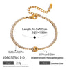 Simple Classic Gold Color Plated Stainless Steel White Rhinestone Chain Twelve Letter Bracelet Stackable Chain Bracel - Image 10