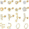 Stainless Steel 16G Cartilage Earrings Studs Tragus Couch Helix Piercing Jewelry Flower Leaf Cartilage Helix Earrings - Image 1