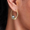 Minimalist Hoop Earrings with Grey Imitation Pearl Statement Circle Earrings for Women Daily Wear Modern Jewelry - Image 4