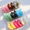 9Pairs Colorful Hook Earrings Set Bohemian Texture C Shape Earrings Beach Vacation Ideal Choice For Gifts Women’s Jewelry - Image 2