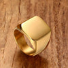Wide Square Signet Ring for Men in Stainless Steel - Image 5