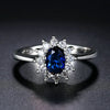 Princess Kate Blue Gem Created Blue Crystal Silver Color Wedding Finger Crystal Ring Jewelry for Women - Image 4