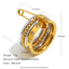 Paper Clip Double Color Four Layers Star Zircon Ring Women Stainless Steel Gold Plated Statement Jewelry - Image 7