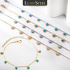 Blue Stone Anklets for Women Bracelet on Leg Stainless Steel Women's Chain Anklets Wedding Party Jewelry - Image 3