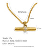 Bohemian 316L Stainless Steel CZ Pendant T Bar Necklace Gold Plated Minimalist Jewelry For Women Men - Image 6