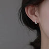 Heart hoop Earrings For Women Temperament Simple Inlaid for Women Wedding Silver Color Ear Shiny Zircon Jewelry Accessories - Image 3