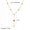 Women's Delicate Y-Shaped Necklace with Cubic Zirconia Gold Plated Stainless Steel Star And Moon Pendant Jewelry - Image 8