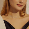 Silver Sparkling CZ Station Chokers Necklace For Women Jewelry Valentines Wedding Gift - Image 3