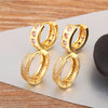 Korea Waterdrop/Round Shape Irregular Geometric Earrings For Female Inlaid Colorful Zircon Ear Jewelry Accessories - Image 1