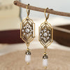 Vintage Golden Plated Inlaid Imitation Pearl Pendant Earrings Women's Elegant Banquet Jewelry Accessories Dangle Earrings Gifts - Image 8