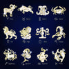 Rhinestone Twelve Constellation Brooches for Women Unisex Astrolabe Star Pins Friend Birthday Gifts Accessories - Image 1