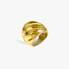 Ghidbk Hip-Hop Punk Stainless Steel Thread Wave Chunky Dome Wide Rings for Women Men Anti Statement Jewelry - Image 8