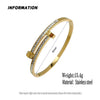 nail zircon stainless steelGold-plated bracelet couple bracelet, wife gift - Image 6