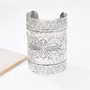 Gold/Silver Plated Alloy Carved Wide Cuff Bracelet Adjust Women's Open Cuff Bangle Gothic Ethnic Punk Style Bracelet - Image 2