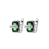 Prevent Allergy Green Zircons Earrings for Women Couple Vintage Punk Lucky English Letter Party Jewelry Gift - Image 2