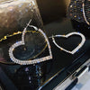Shiny Full Crystal Rhinestones Heart Hoop Earrings for Women Personality Banquet Earring Delicate Anniversary Jewelry Gift N - Image 3