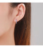 Modian Trendy 925 Sterling Silver Elegant Purple Enamel Hoop Earrings For Women Statement Silver Ear Buckles Fine Jewelry Gifts