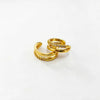 gold zircon ring earrings for women, bohemian retro geometric shape, copper ear clip, jewelry gift - Image 2