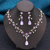 Elegant Collar 2 Pcs Sets Flower Necklace and Earrings for Women Jewelry Set Bridal Wedding Choker Necklace Set - Image 12