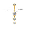 Titanium 14G Dangle CZ Gems Belly Button Ring Cubic Zirconia Drop Pendant Navel Nail Body Piercing Jewelry - Image 9