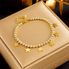 316L Stainless Steel Star Pentagram Zircon Pendant Necklace Bracelets For Women Girl Choker Jewelry Set - Image 5