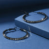 Elegant Sparkling Black Hoop Earrings with Clear Gemstones for Women Stylish Round Design Jewelry Gift Novelty Earrings - Image 4
