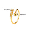 Four Zircons Heart Ring Stainless Steel Gold Color Open Finger Rings For Women Wedding Jewelry Gift - Image 6