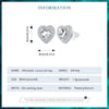Silver Halo CZ Heart Stud Earrings Round Earrings Set Classic Engagement Jewelry for Couples - Image 22