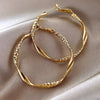 and simple round twisted irregular ladies earrings exaggerated girls earrings plain hoop earrings - Image 3