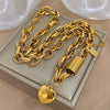 Heart Detail Necklace or Bangle in Two-Tone Stainless Steel Style - Image 13