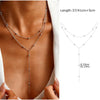 Stainless Steel Lariat Necklace Gold Plated, Dainty Long Necklace Laryered Necklaces For Women Girls, Y Shape Drop Pendant - Image 26