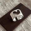 BF Club Silver Rings For Women Open Minimalist Retro Heart Ring Creative Jewelry - Image 1