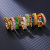 Colorful Cubic Zirconia Open Ring in Gold-Tone Stainless Steel - Image 31