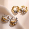 Jewelry Silver/Gold Color Stainless Steel Hoop Earrings For Women Birthday Gift - Image 1