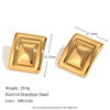 Miranda Stainless Steel Vintage Inspired Rectangular Earrings Both Gold And Silver Pvd Plated Texture Daily Jewel - Image 6