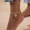 Bohemia Fatima Hamsa Hand Evil Blue Eye Charm Anklet for Women, Gold Color Stainless Steel Chains Adjustable Foot Ankle - Image 2