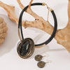 Jewelry Set Water Drop Resin Gems Aluminum Wire Handmade Braided Necklace Earrings Women's Party Accessories - Image 8