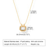 Women's Dainty Geometric CZ Stone Necklaces, Bling Square Slide Pendant Necklace, Chic Minimalist Stackable Collar To Her - Image 9