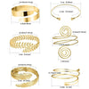 Ftcy 6 Pieces Upper Arm Bracelet for Women Silver Gold Color Bracelet Bangle Set Adjustable Armband - Image 6