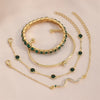 Five-Piece Resin Bead Bracelet Set with Round Charms and Elastic Bands - Image 56