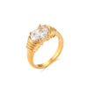 Strong Prong Setting Oval Cutt Zircon Shiny Green Red Stone Ring Stainless Steel Gold Plated Rings For Women - Image 9