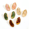 Brown Resin Geometric Shape Earrings Stainless Steel Gold-plated Ear Studs for Women - Image 1