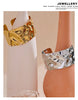 Wide Stainless Steel Cuff Bracelet in Gold-Tone or Silver-Tone - Image 16