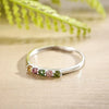 Tourmaline Silver Women Ring Stone Multicolor Silver Opening Rings for Women Adjustable Wedding Ring - Image 5