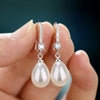 Temperament Simple Water Drop Shape Simulation Freshwater Pearl Drop Earrings Female Pearl Earrings - Image 2