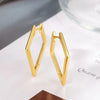 Silver Pentagonal Rhombus Geometric Hoop Earrings for Women Wedding Party Jewelry Gift - Image 4