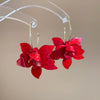 Red Acrylic Resin Flower Earrings For Women Jewelry Statement Earings - Image 1
