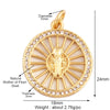 Shell Gold Inlaid Zirconia Charm Geometry Pendant,Holy Religious Jesus Virgin Mary Jewelry Necklace Accessories Supplies - Image 17